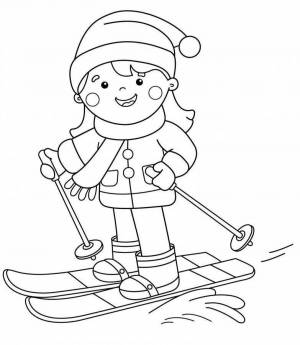 Раскраска лыжник для детей 4 5 лет #2 #375827