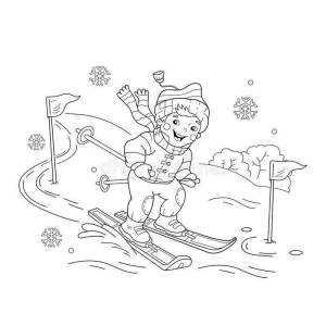 Раскраска лыжник для детей 4 5 лет #3 #375828