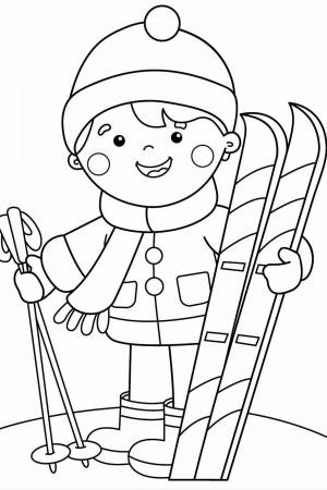 Раскраска лыжник для детей 4 5 лет #13 #375838