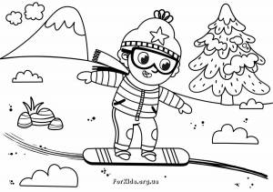 Раскраска лыжник для детей 4 5 лет #20 #375845