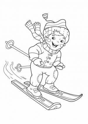 Раскраска лыжник для детей 4 5 лет #28 #375853