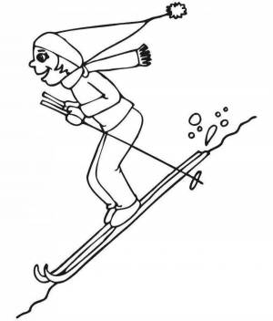 Раскраска лыжник для детей 4 5 лет #30 #375855