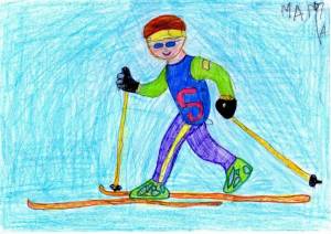 Раскраска лыжник для детей 4 5 лет #35 #375860