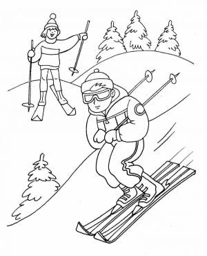 Раскраска лыжник для детей 6 7 лет #1 #375865