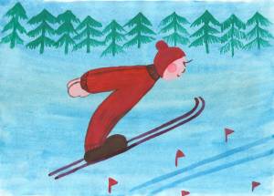 Раскраска лыжник для детей 6 7 лет #9 #375873