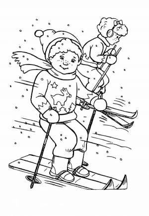 Раскраска лыжник для детей 6 7 лет #10 #375874