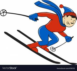 Раскраска лыжник для детей 6 7 лет #27 #375891