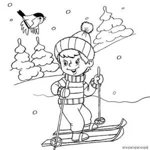 Раскраска лыжник для детей 6 7 лет #32 #375896