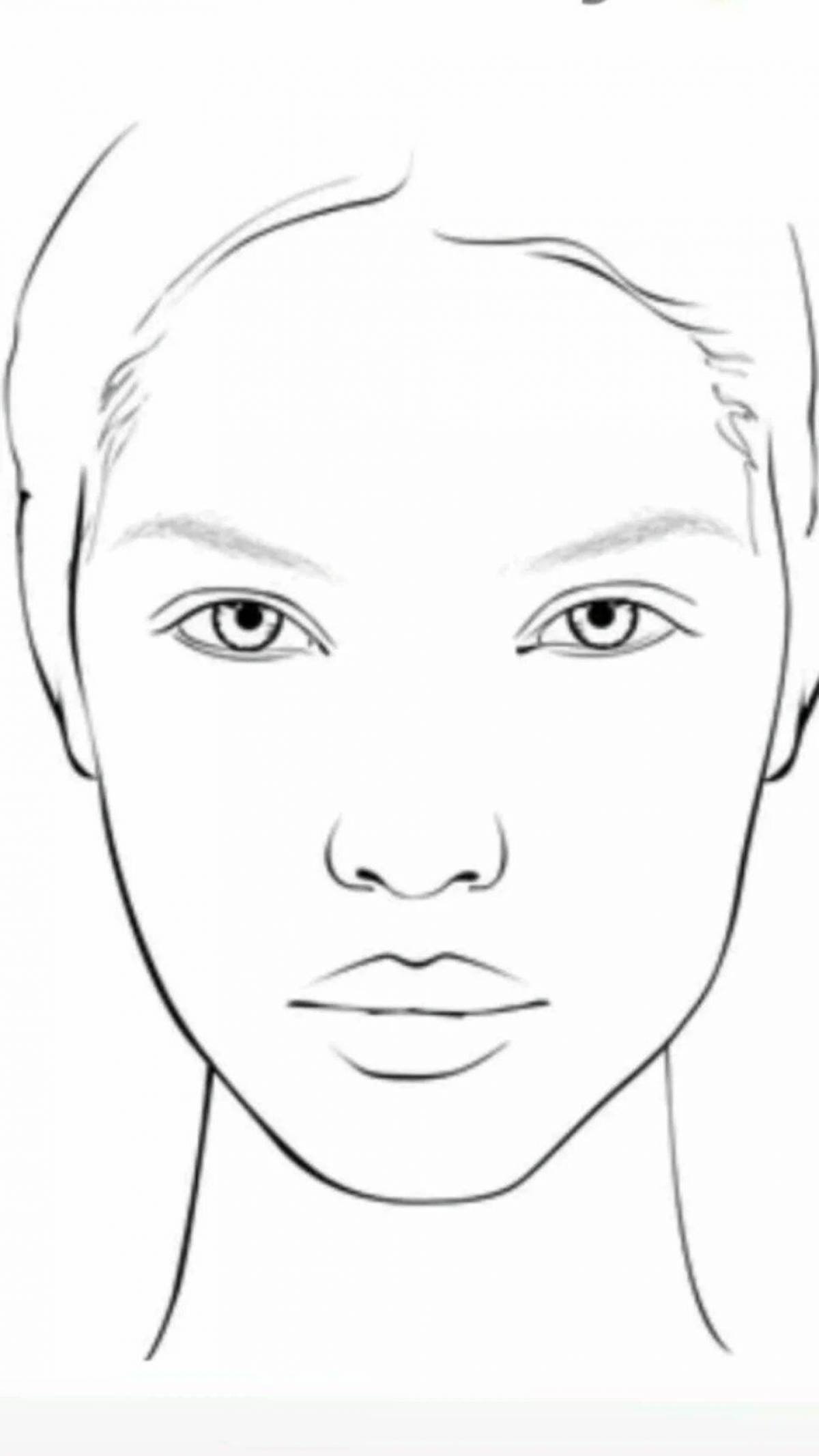 Лицо девушки для макияжа без волос #3