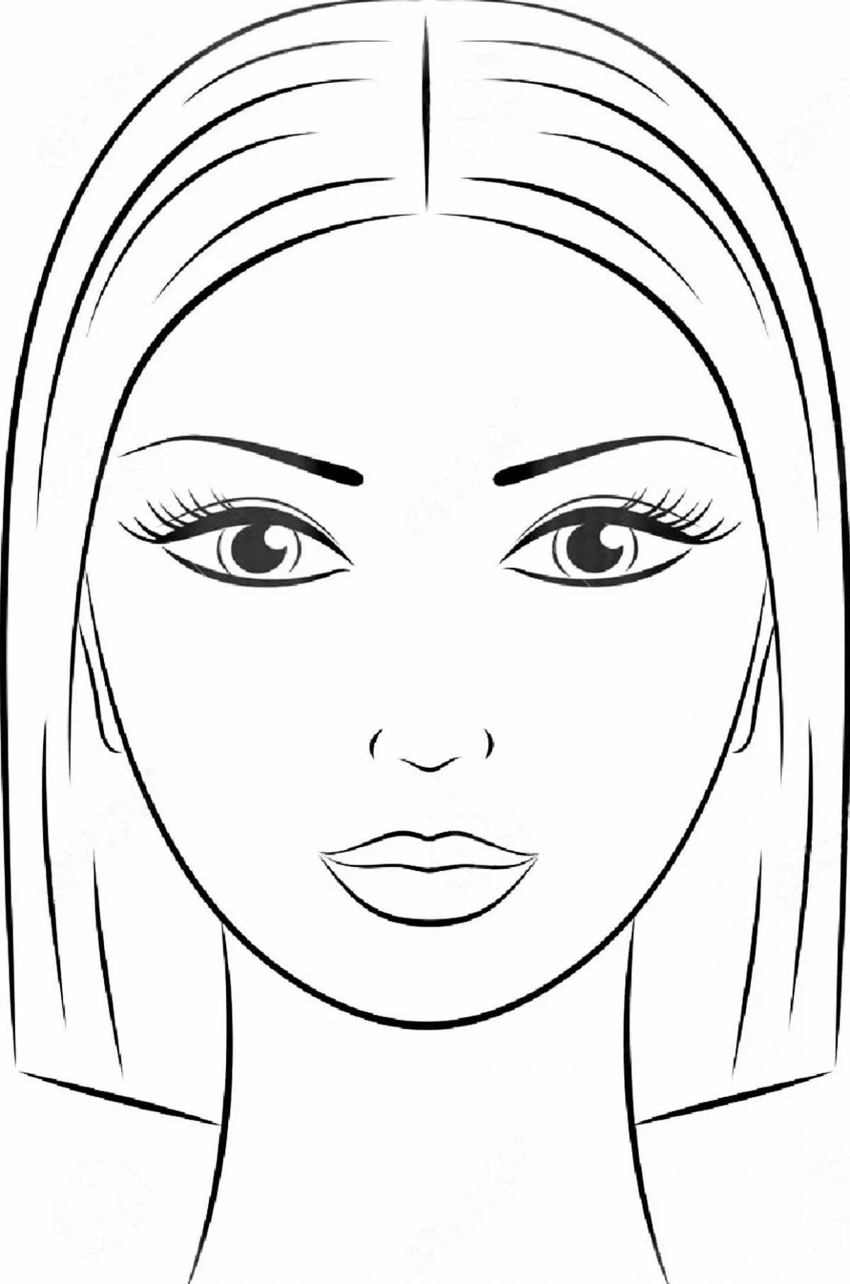 Лицо девушки для макияжа без волос #16