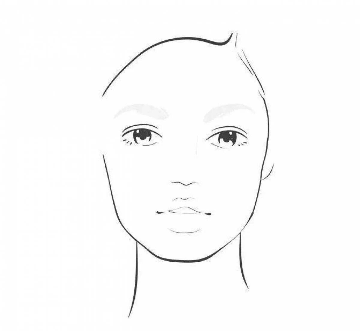 Лицо девушки для макияжа без волос #19