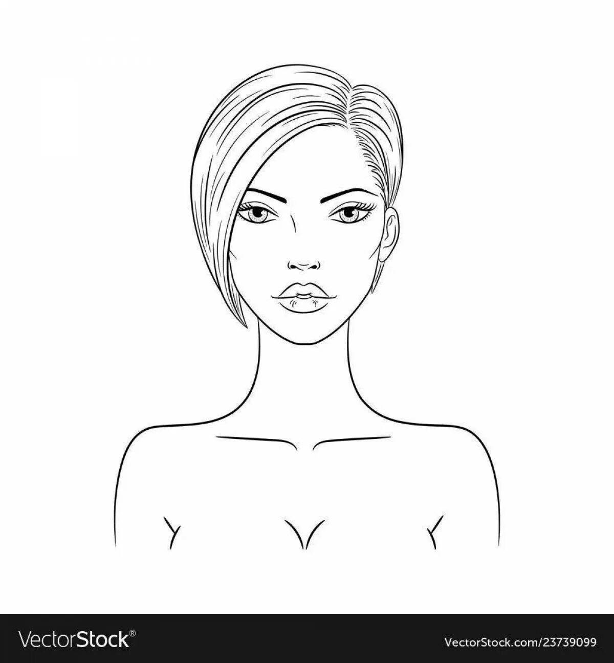 Лицо девушки для макияжа без волос #22