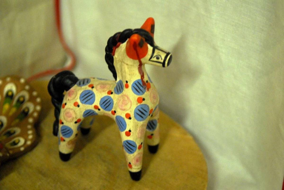 Лошадь дымковская игрушка #25