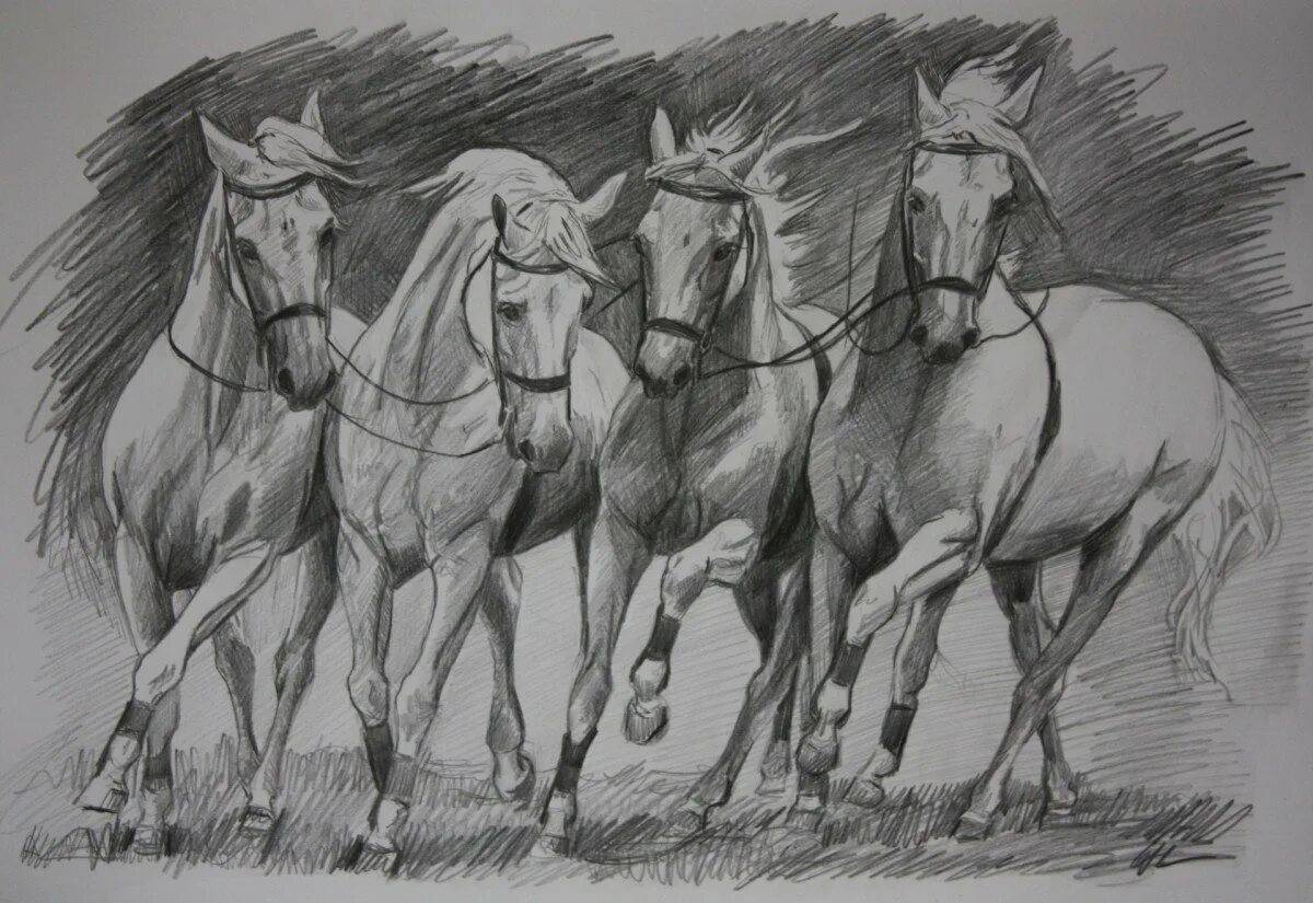 Лошадь рисунок #38