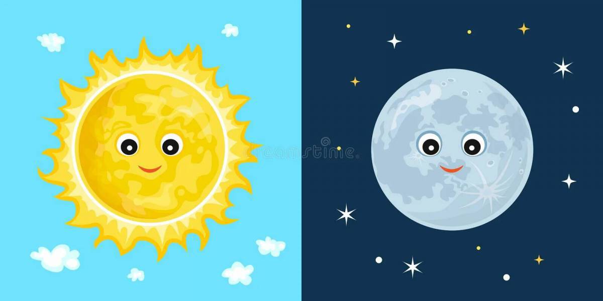 Луна и солнце для детей #1