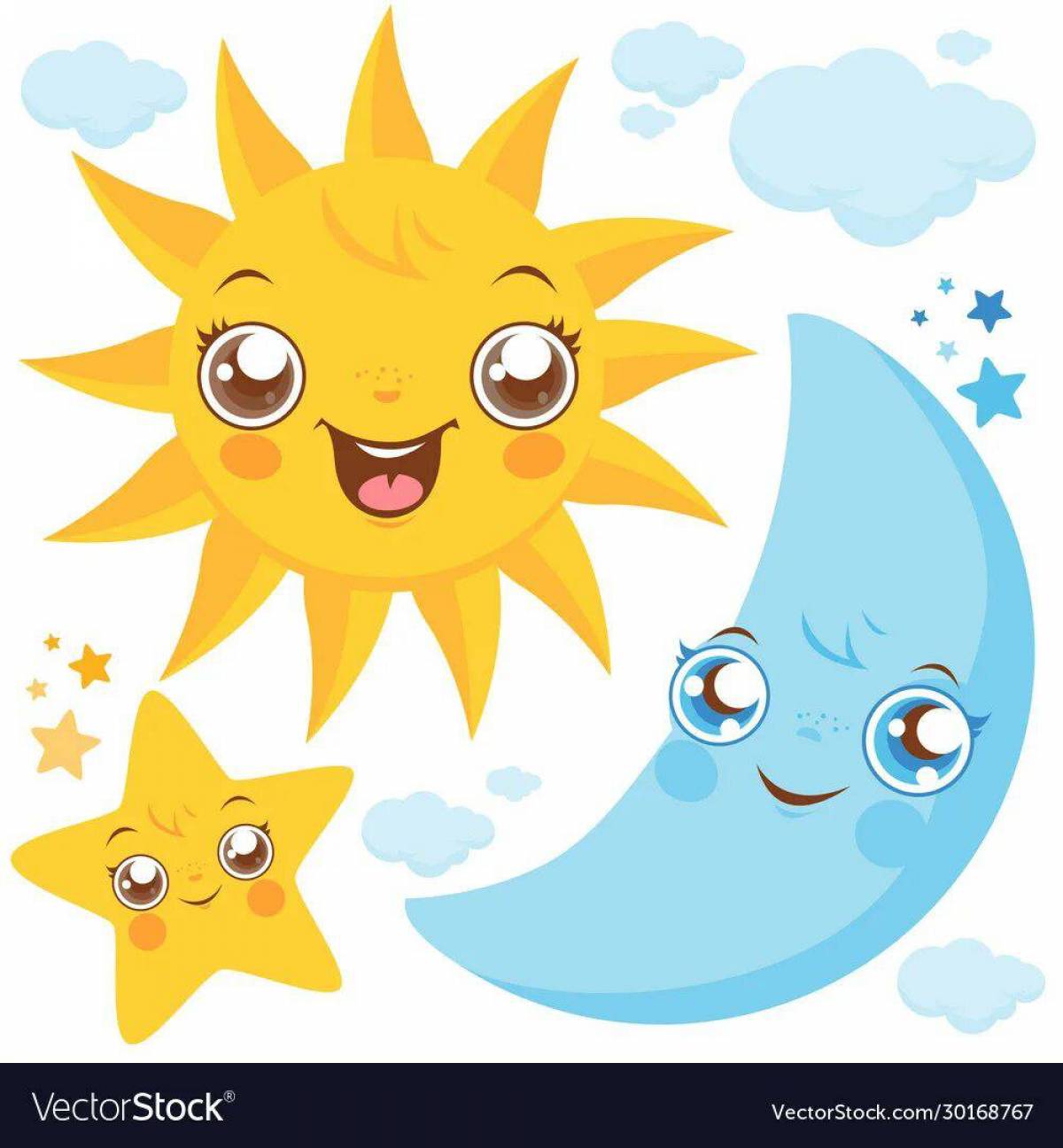 Луна и солнце для детей #7