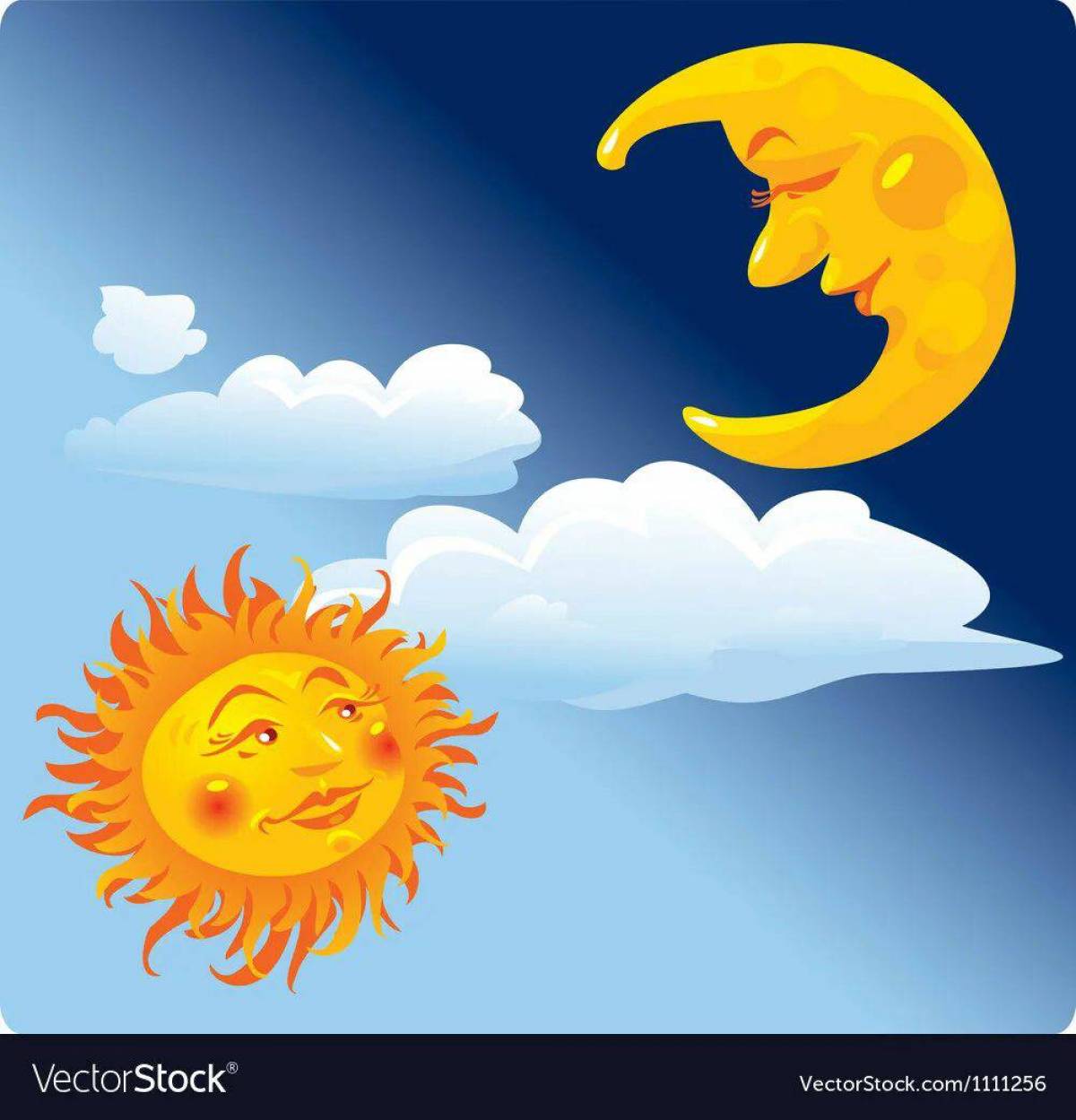 Луна и солнце для детей #8