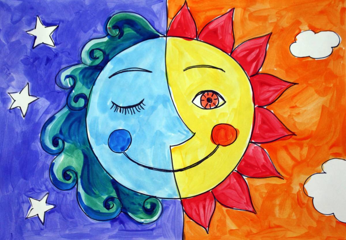Луна и солнце для детей #25