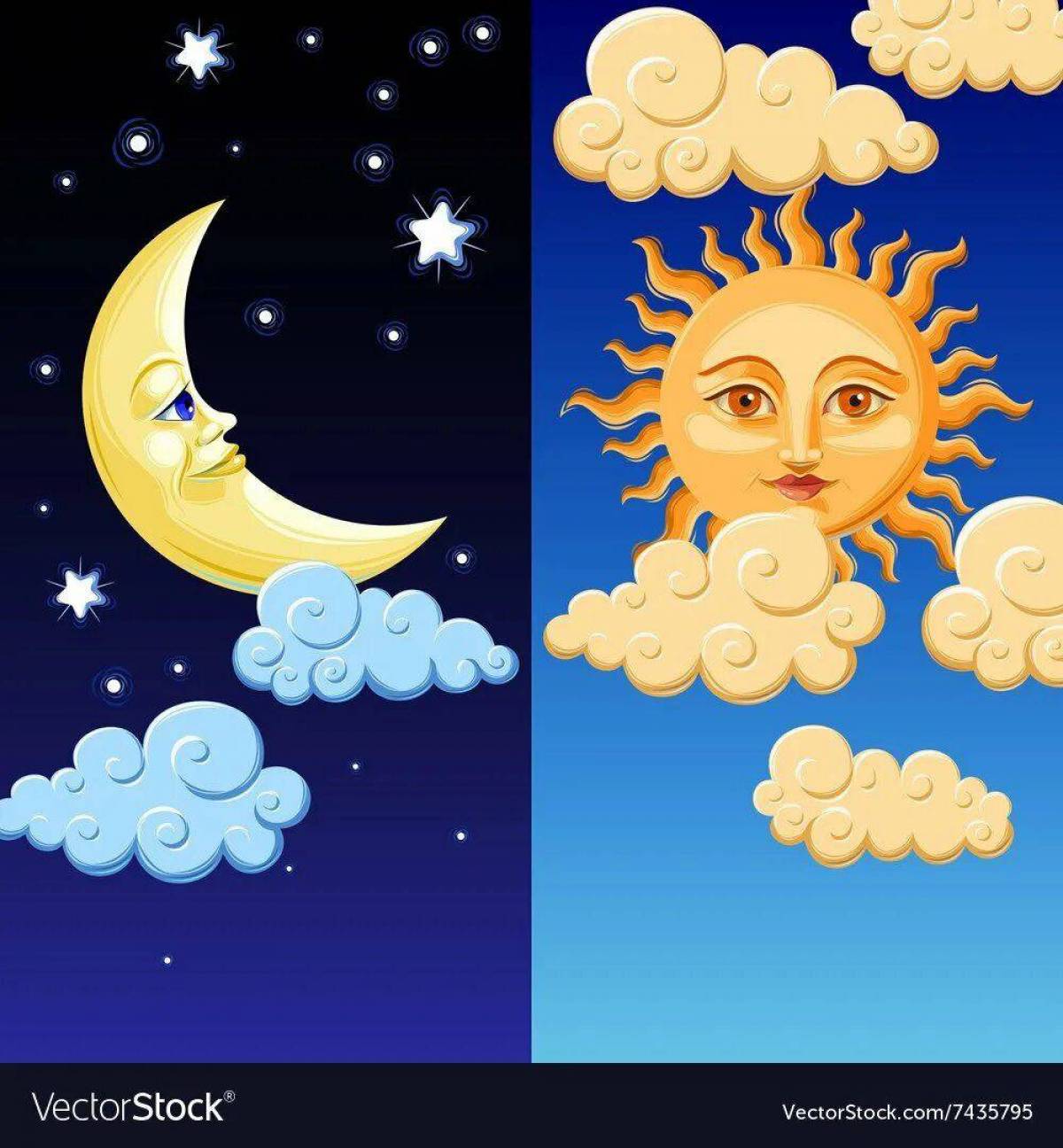 Луна и солнце для детей #35