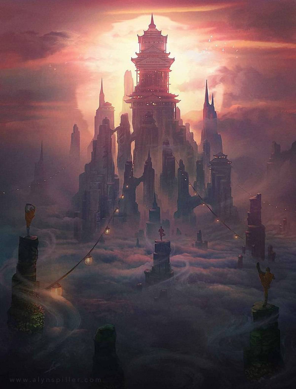 Town of magic. Фэнтези пейзажи. Храм фэнтези. Магический город. Воздушный город.