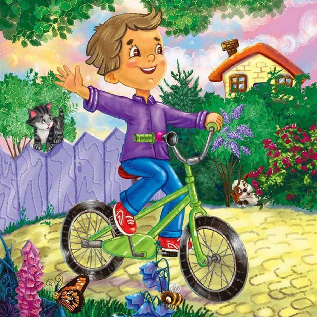 Мечтаешь о велосипеде. Мальчик на велосипеде. Мальчик катается на велосипеде. Велосипед иллюстрация. Велосипед рисунок.