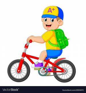 Раскраска мальчик на велосипеде #3 #381415