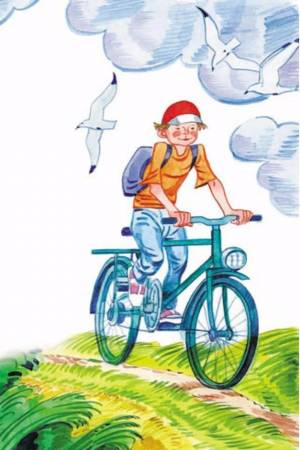 Раскраска мальчик на велосипеде #20 #381432
