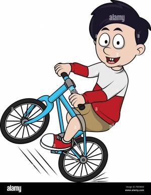 Раскраска мальчик на велосипеде #35 #381447