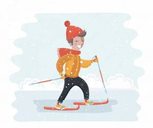 Раскраска мальчик на лыжах #18 #381505