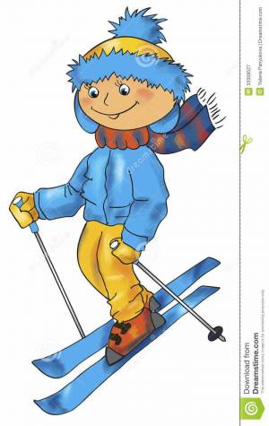Раскраска мальчик на лыжах #21 #381508