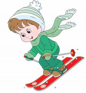 Раскраска мальчик на лыжах #30 #381517