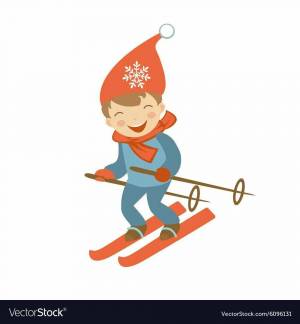 Раскраска мальчик на лыжах #31 #381518