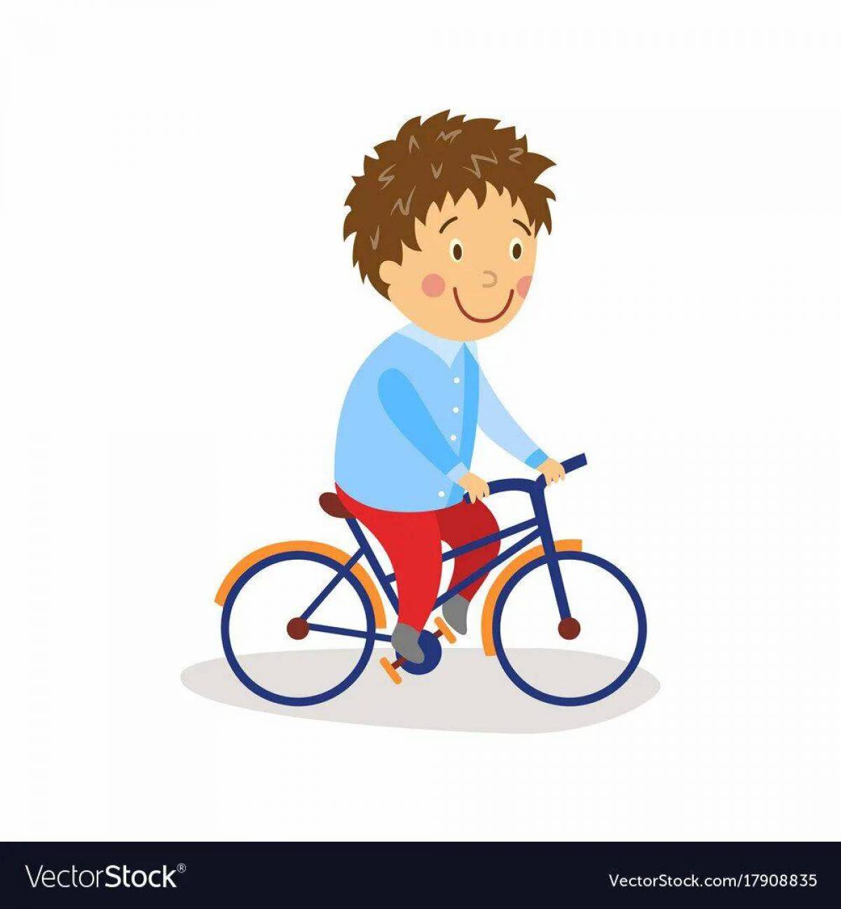 Мальчик на велосипеде #5