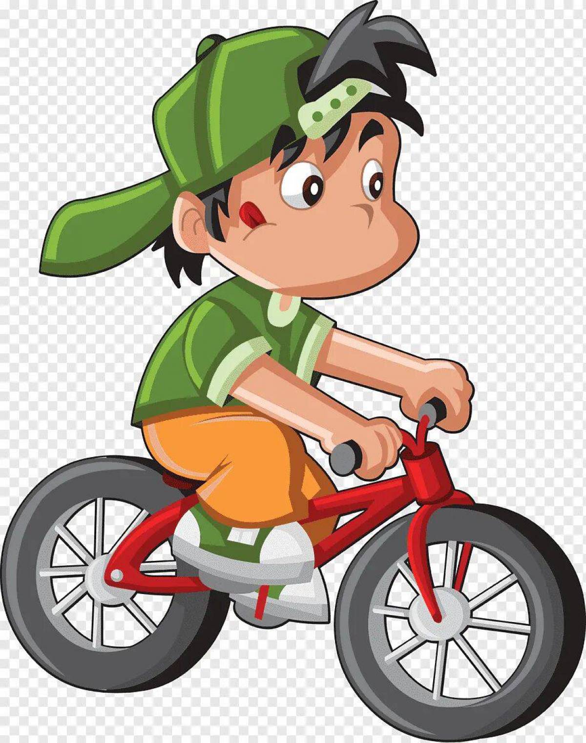 Мальчик на велосипеде #7