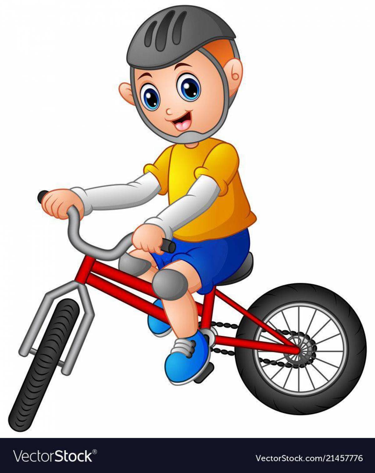 Мальчик на велосипеде #9