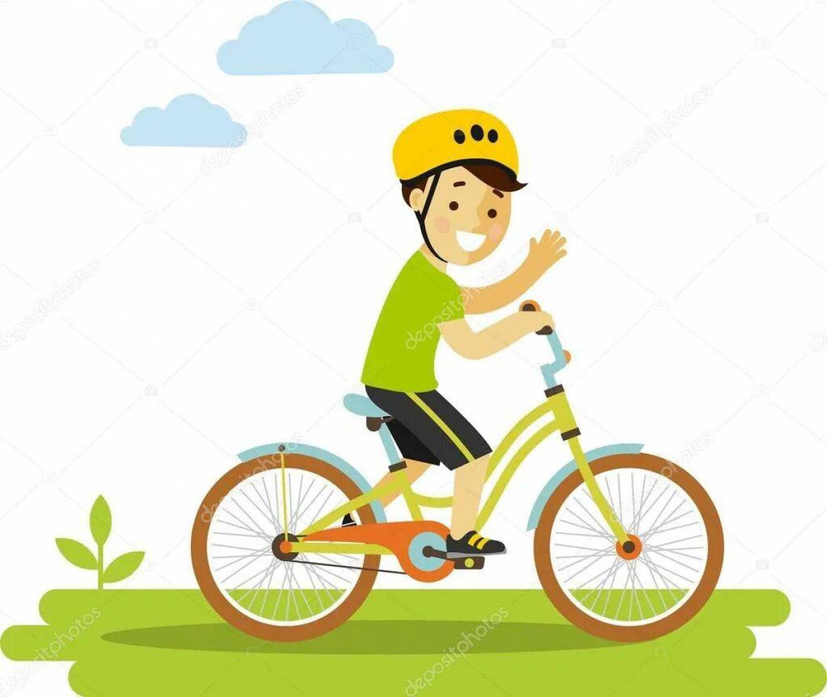 Мальчик на велосипеде #10