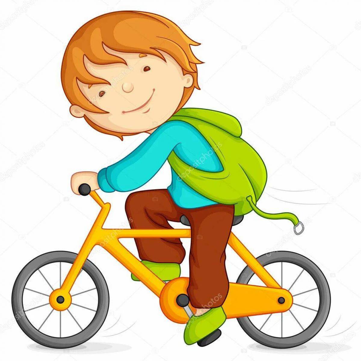 Мальчик на велосипеде #13