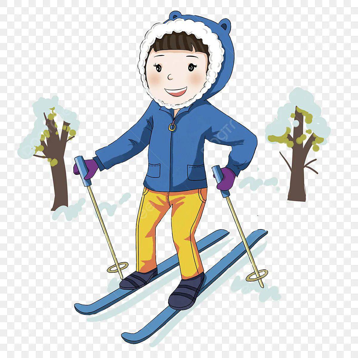 Мальчик на лыжах #7