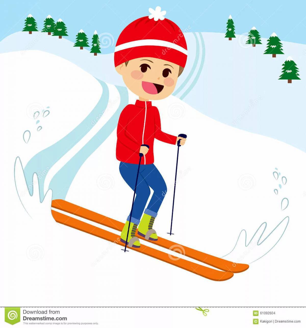 Мальчик на лыжах #8