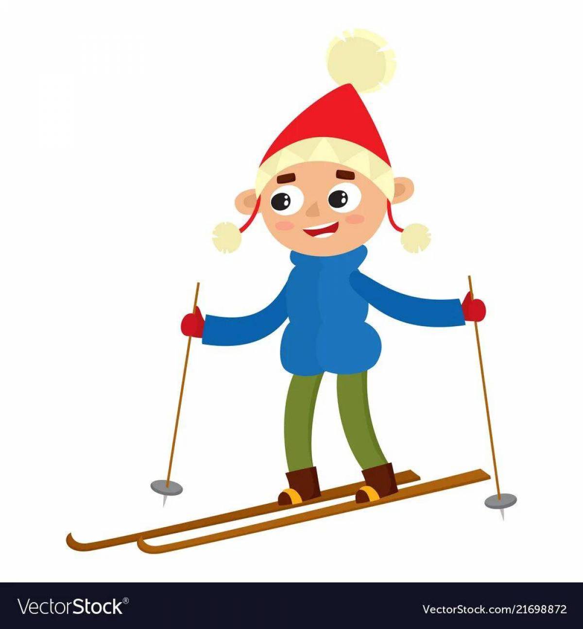 Мальчик на лыжах #16