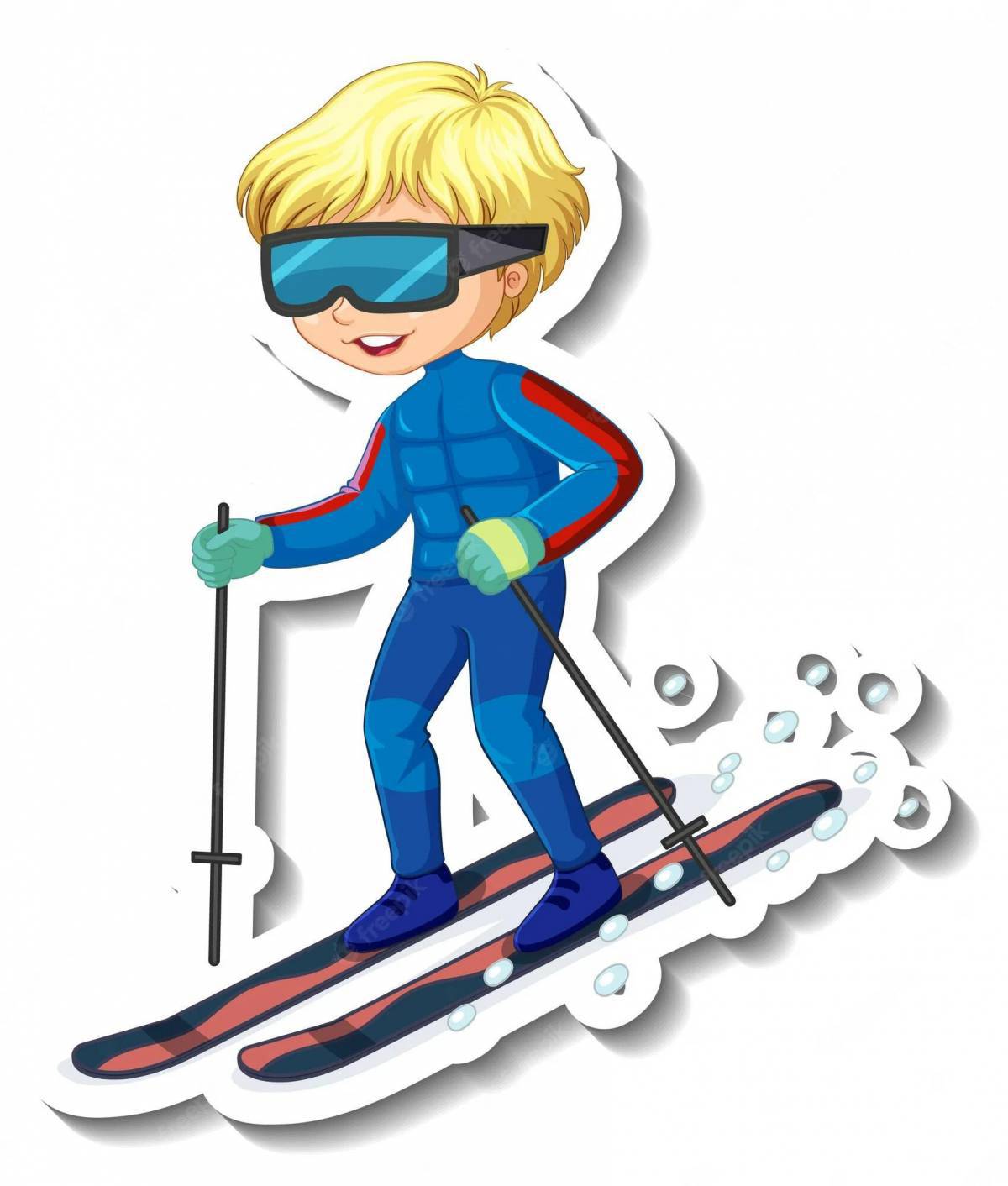 Мальчик на лыжах #17