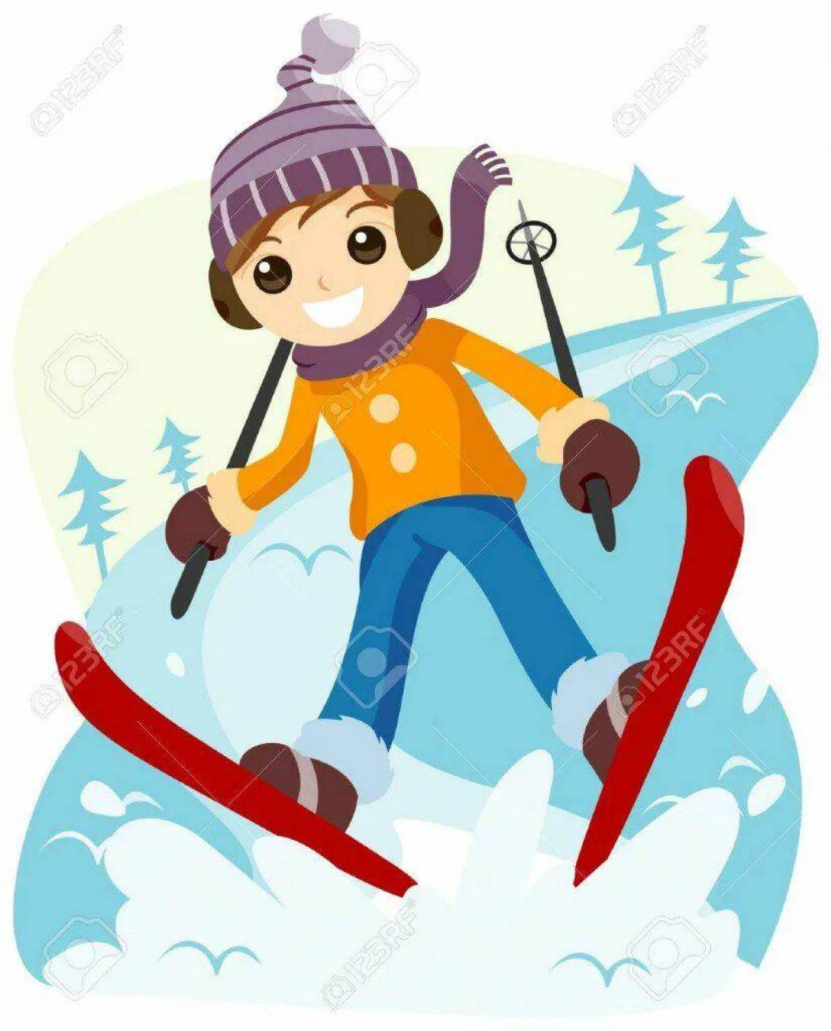 Мальчик на лыжах #27