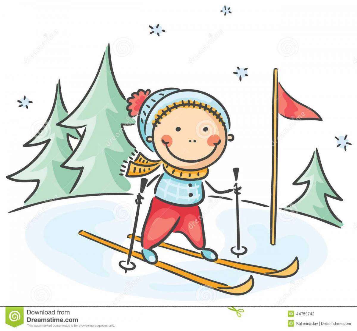 Мальчик на лыжах #33