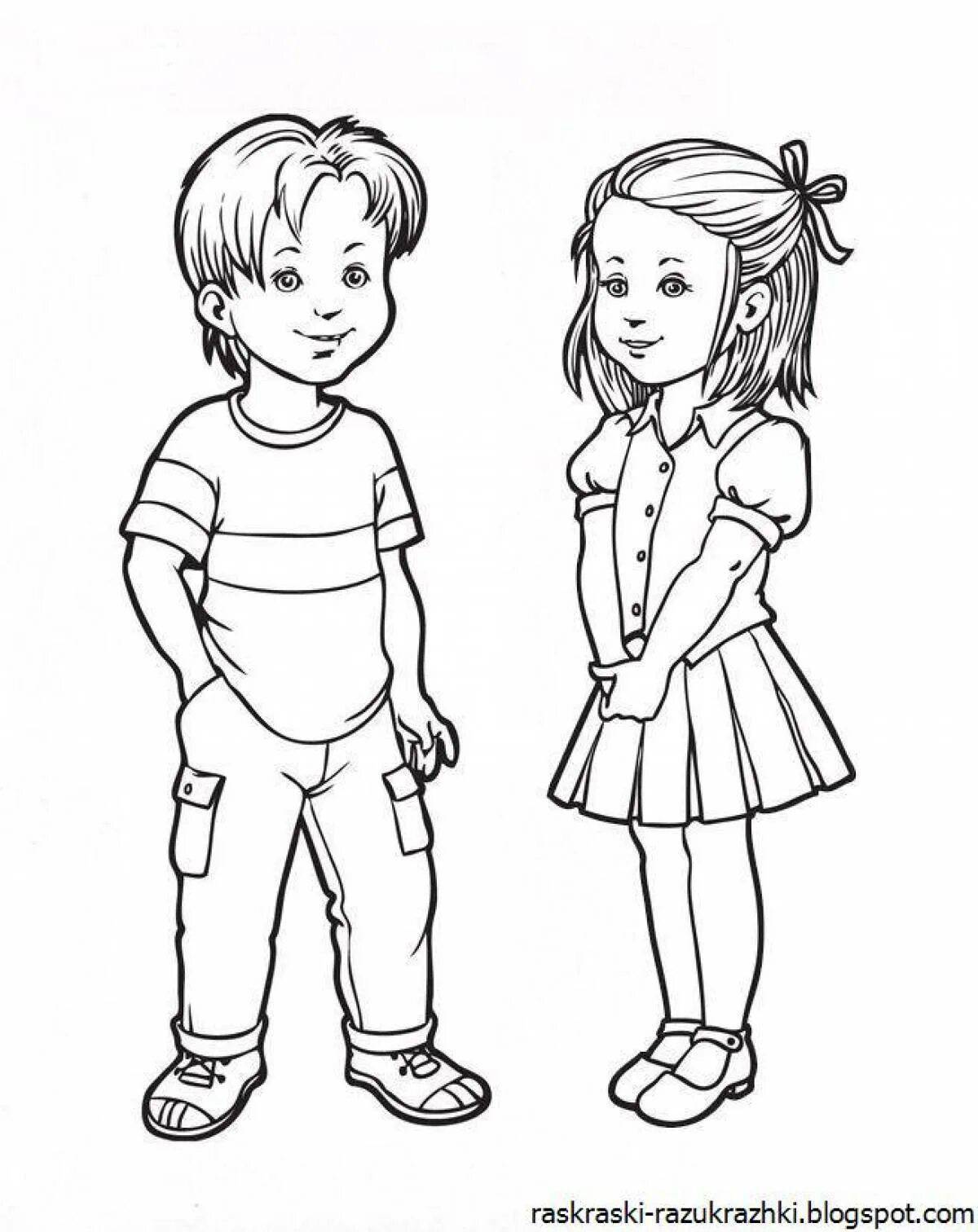 Мальчик и девочка для срисовки