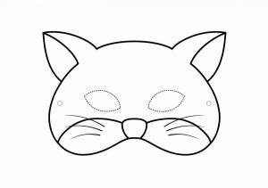 Раскраска маска кота #5 #384628