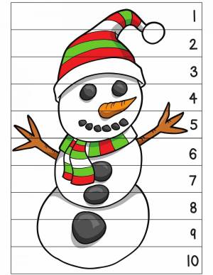 Раскраска математическая снеговик #13 #386154