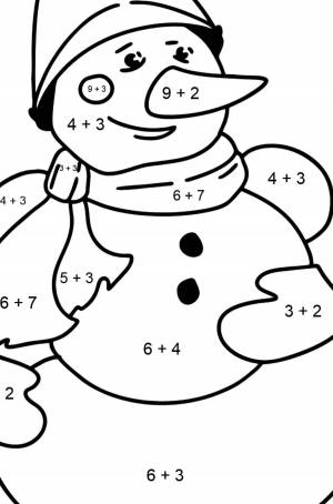 Раскраска математическая снеговик #19 #386160
