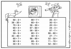 Раскраска математические 3 класс с примерами в пределах 100 #6 #386496