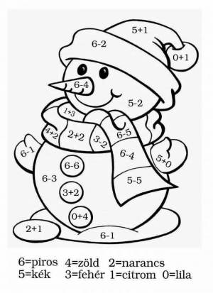 Раскраска математические новогодние 1 класс с примерами в пределах 10 #6 #387051