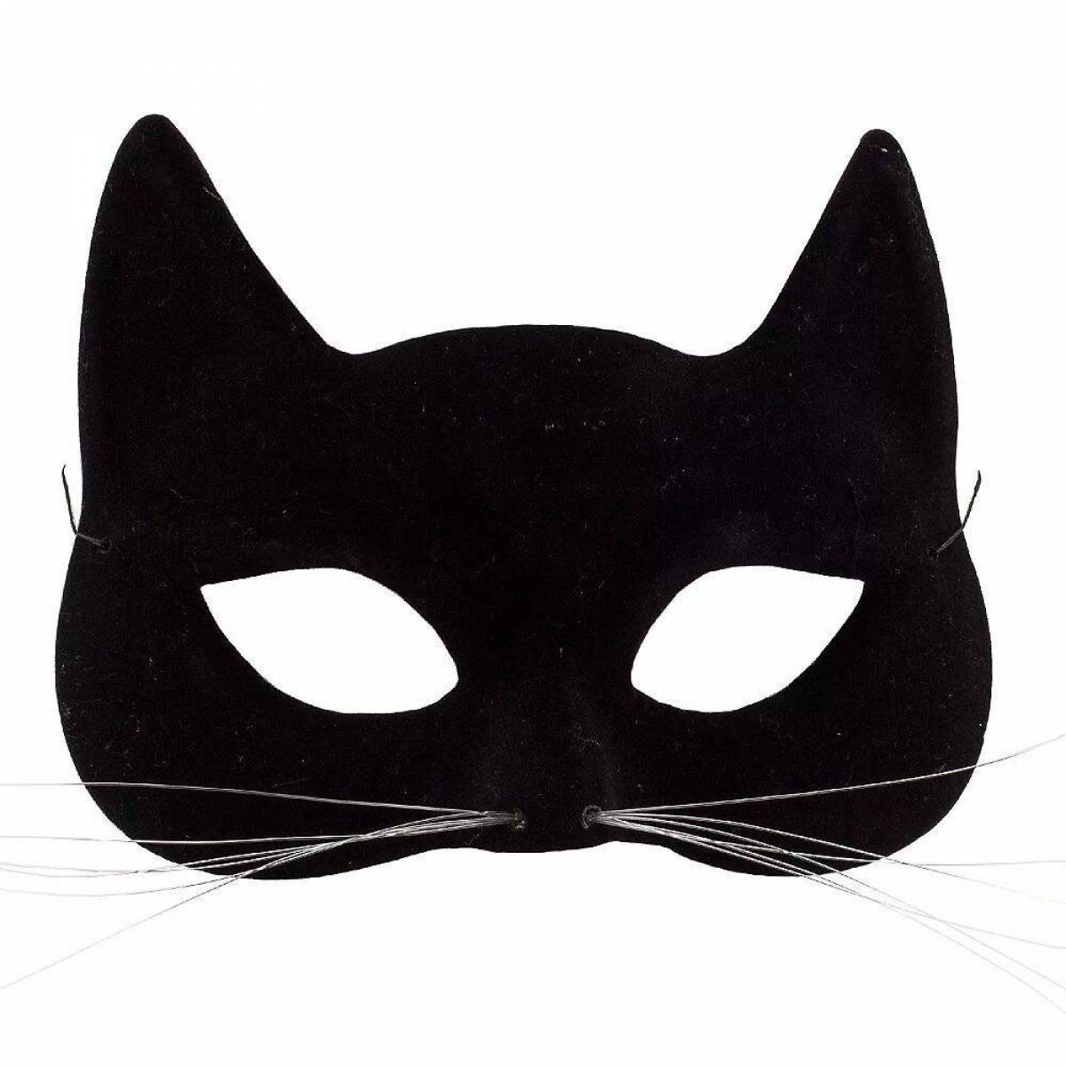 Маска кошки и хвост. Маска кошки. Маска черной кошки. Маска кошаки. Бумажная маска кошки.